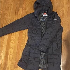 Columbia Women's Long Black Hooded Puffer Coat